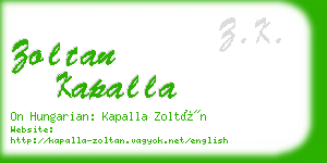 zoltan kapalla business card